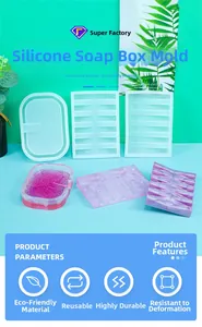 Three-style silicone soap dish molds for resin casting showing rectangular and oval shapes