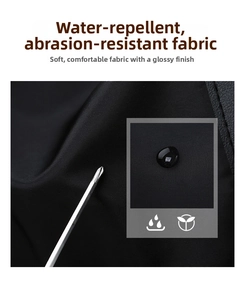 Close-up of water-resistant and scratch-proof black fabric for travel bags