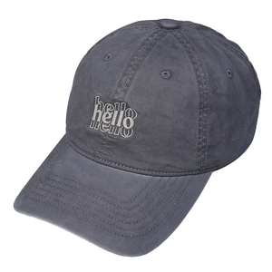 Gorra de béisbol unisex de algodón lavado con bordado hello y ala ancha para el sol