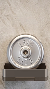 Close-up showing a 2.5kg weight on the wall-mounted rack to test its strong load capacity