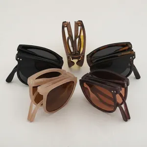 Retro Foldable Sunglasses UV400 Protection Polarized Portable Ultra Light PC Frame AC Lens Square Rivet Fashion Eyewear Unisex
