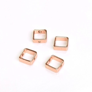 14k Roségold plattierte quadratische Perlenrahmen für Armbänder und Halsketten