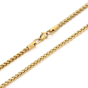 Minimalistische 18k vergoldete Edelstahl-Weizenkette Halskette mit Karabinerverschluss