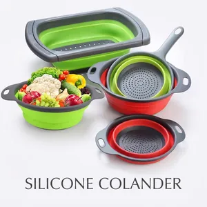 Collapsible Colander Silicone PP Folding Drain Basket Kitchen Fruits Vegetables Washing Space Saving Portable Versatile