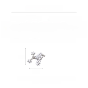 Size chart showing a pearl poodle brooch measuring six centimeters in height and width
