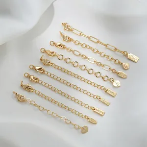 Various 14K gold filled extension chains with lobster clasps for jewelry making