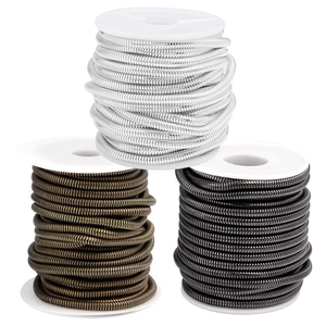 DIY copper snake chain rolls in silver, bronze, and gunmetal finishes on white spools