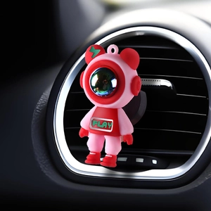 Pink and red cartoon astronaut car air freshener vent clips for interior decoration