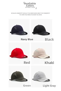 Berretti da baseball in rete traspirante in blu navy, nero, rosso, kaki, verde e grigio