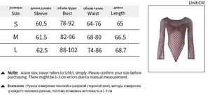 Tableau des tailles détaillé avec mesures pour le body en tulle à pois à manches longues