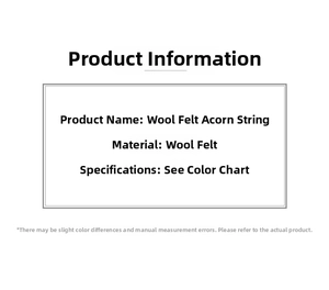 Detail specifications for wool felt acorn string garland Christmas tree decoration