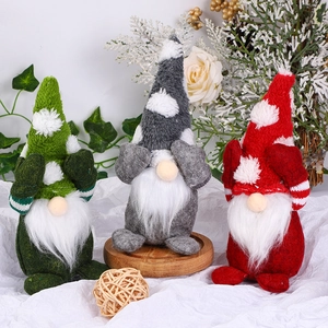 Three creative Christmas gnomes plush dolls with snowflake hats for festive home decor