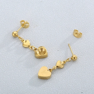 Orecchini Pendenti A Cuore Placcati Oro 18K Acciaio Inossidabile Nappa Gioielli Donne Moda Tendenza