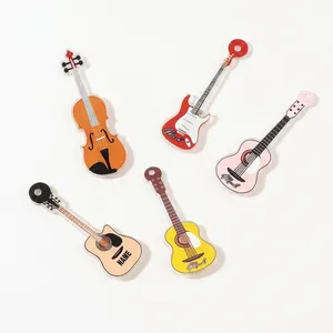 Musical Instrument Guitar Shape Hair Clips Acrylic Duckbill Side Fringe Bangs Pins For Women Girls Sweet Jewelry Accessory