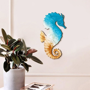 Mediterranean seahorse wall art nautical decor hanging for bathroom and nursery