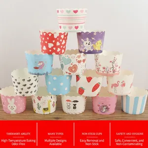 Set of 150 assorted cupcake liners with cartoon patterns for muffin baking