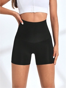 Women's high waist black sauna shorts for fitness running yoga with body shaping effect