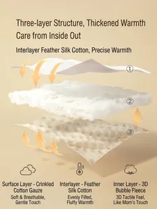 Universal cotton stroller cushion featuring breathable muslin and 3D minky dot fabric layers