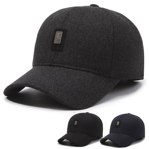 Men Winter Warm Baseball Cap With Earflaps Wool Blend Golf Sport Hat Outdoor Windproof Thickened Ear Protection Dad Hat