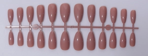 Set of 24 pieces almond-shaped press on nails in elegant glossy nude pink finish