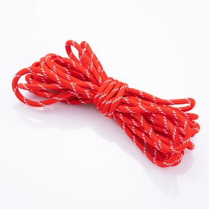5mm red woven nylon rope with white reflective dots for DIY fashion accessories