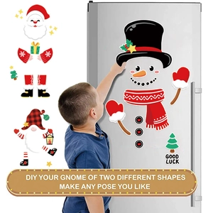 DIY Christmas fridge magnets set featuring Santa, Snowman and Gnome for holiday home decor