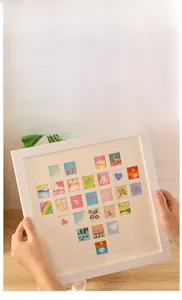 White heart-shaped multi-grid frame for oil pastel art and mini artworks display