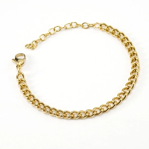 Cuban Link Necklace And Bracelet 18K Gold Plated Stainless Steel Hip Hop Jewelry For Men And Women Stylish Chain