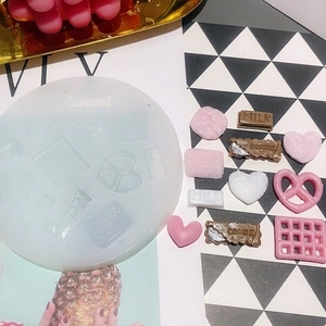 Silicone mold for DIY heart, cookie, and chocolate resin shapes for baking or crafts