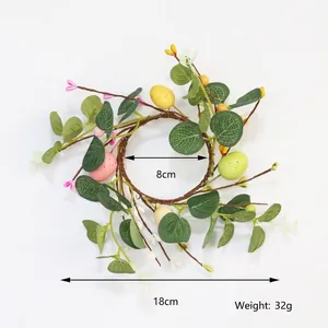 Easter egg wreath with eucalyptus leaves and 18cm outer diameter for candle ring
