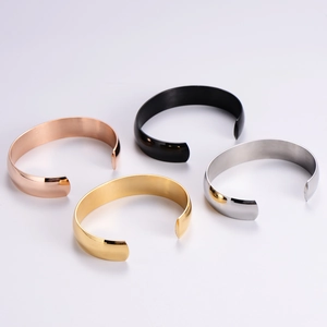 Minimalist Mobius loop open bangles in rose gold, black, gold and silver finishes