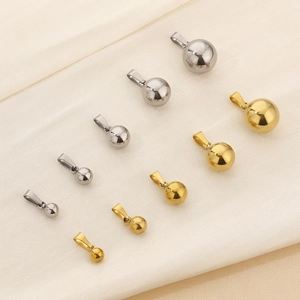 Round Ball Pendant Necklace Stainless Steel Minimalist Geometric Bead Charm Fashion Jewelry For Women