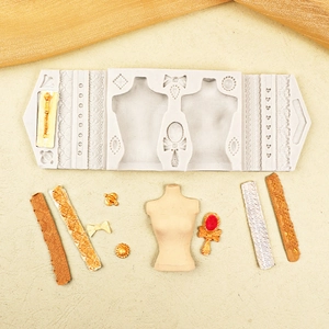 Silicone mannequin mold for wedding dress fondant and lace chocolate cake decorations
