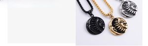 Detailed view of sun and moon relief pendants with vacuum electroplating craftsmanship