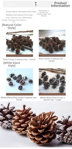 Natural pine cones for DIY Christmas decor in assorted sizes with snow finish