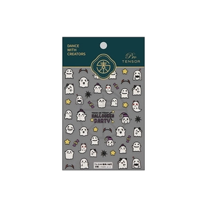 Japanese style cartoon ghost nail stickers with 3D embossed candy and star patterns
