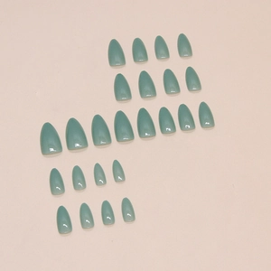 Morandi jadegrüne Mandel-Kunstnägel Set mit 24 Stück für Damen DIY Maniküre Zubehör