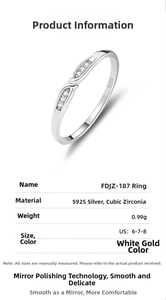 Detailed view of S925 sterling silver ring featuring cubic zirconia leaf motifs in silver