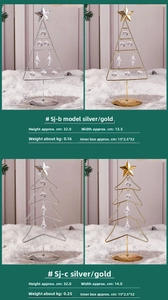 Detailed view of LED metal Christmas tree tabletop decor with crystal pendants
