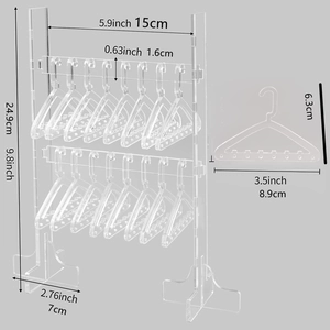 Transparent acrylic double-layer hanger stand for earrings and jewelry storage