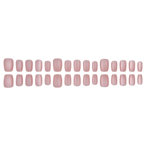 30pcs matte cat-eye press-on nails in dusty rose pink, short square shape for women