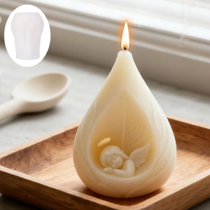 Moule en silicone pour bougies fait main motif ange endormi en relief 3D