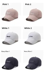 Détails des casquettes de baseball à séchage rapide en rose, blanc et bleu marine