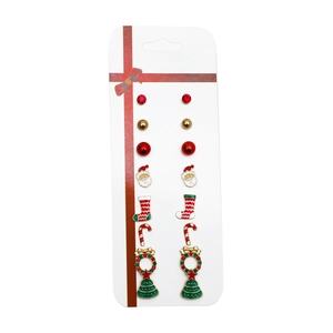 Lot de 7 paires de boucles d'oreilles de Noël avec rennes, sucres d'orge et sapins