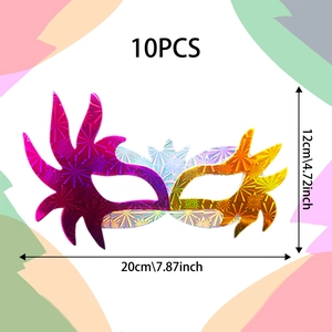 Détail des lunettes de fête holographiques indiquant les dimensions de 20cm sur 12cm