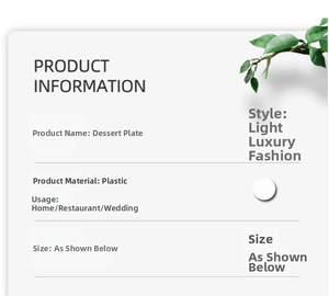 Detailed product information and specifications for the tiered plastic dessert tray stand
