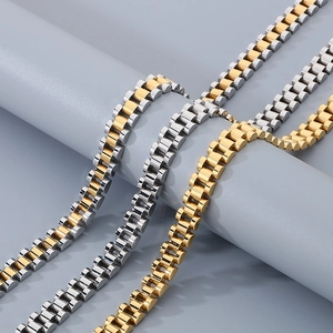 Ensemble de bracelets de montre 10mm en acier inoxydable or, argent et bicolore