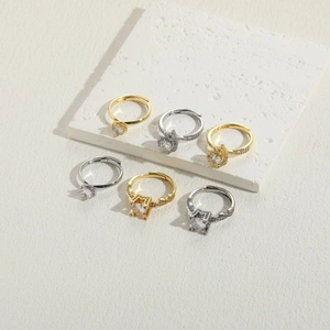 Luxurious 14K gold plated zircon ring set featuring six various minimalist wedding designs