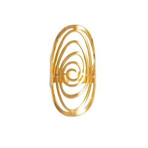 Irregular chunky 18K gold plated stainless steel spiral open ring for women