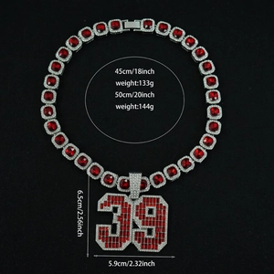Tableau détaillé des tailles pour collier hip hop avec pendentif 39 et chaîne cubaine